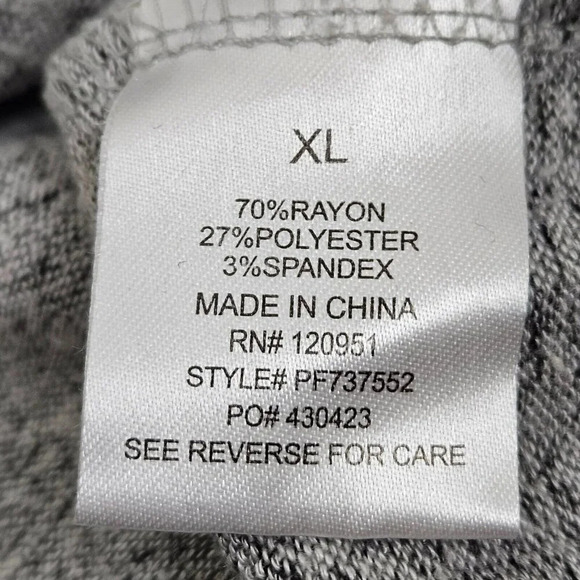 Pink Rose Gray Marled Pullover‎ Sweater Gray Long Sleeve Scoop Neck Size X Large - Picture 8 of 11